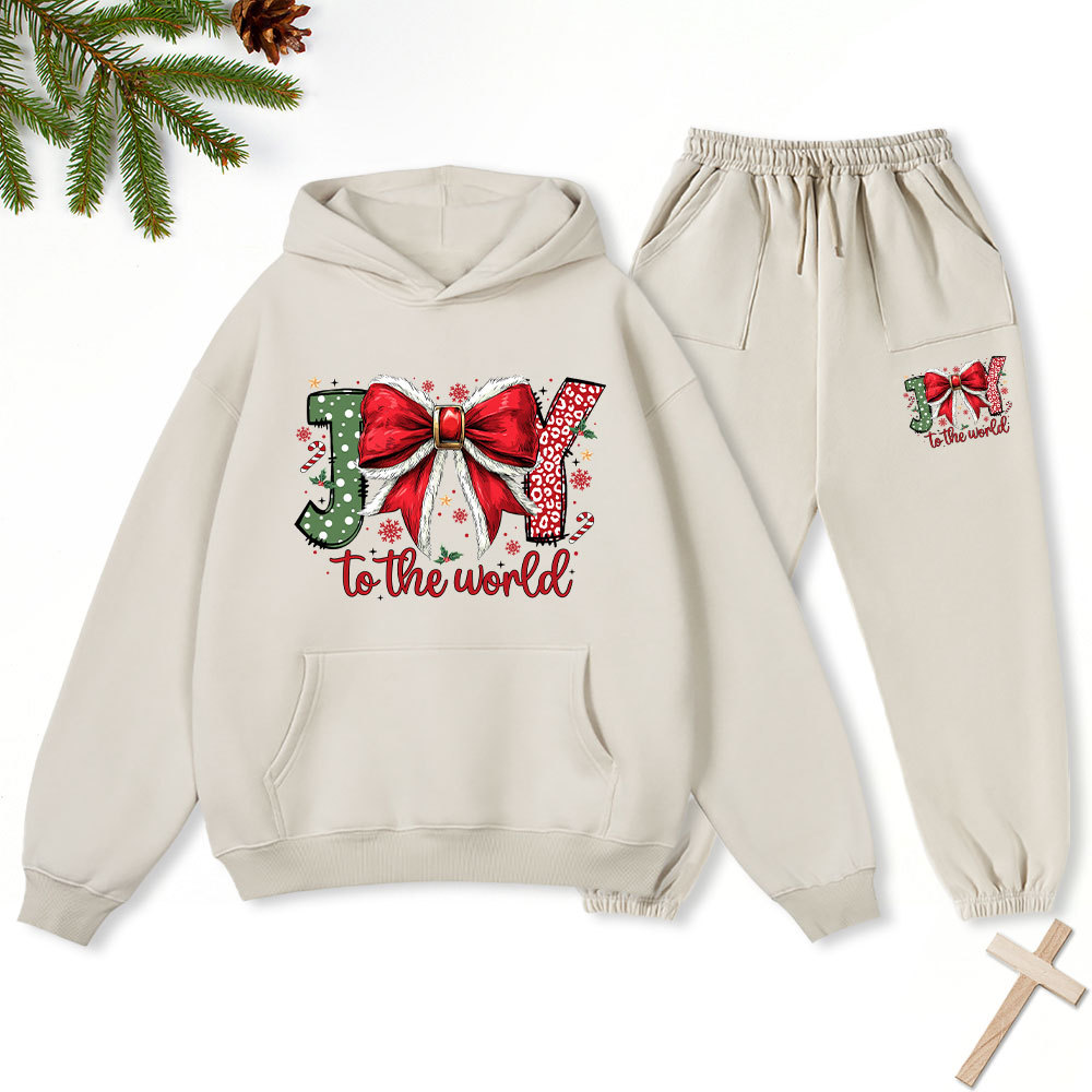 Joy To The World Christian Fleece Hoodie Set