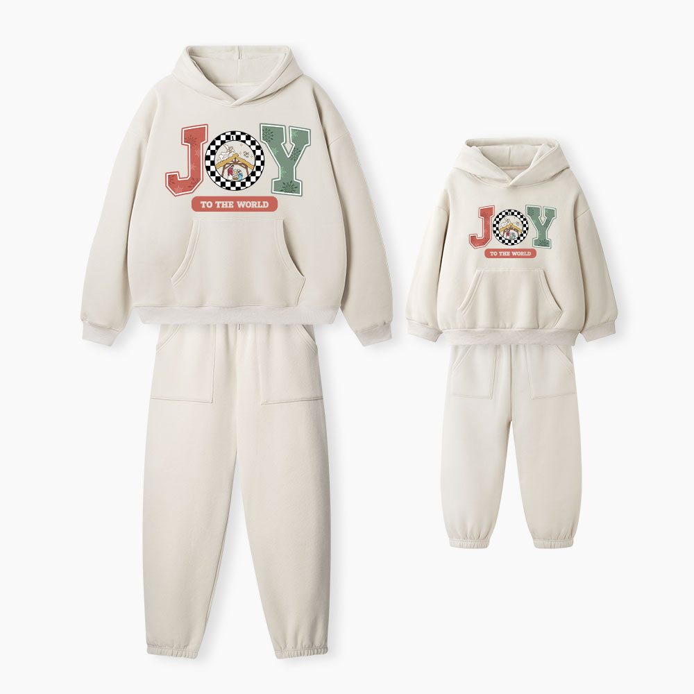 Joy To The World Christian Premium Matching Fleece Hoodie Set