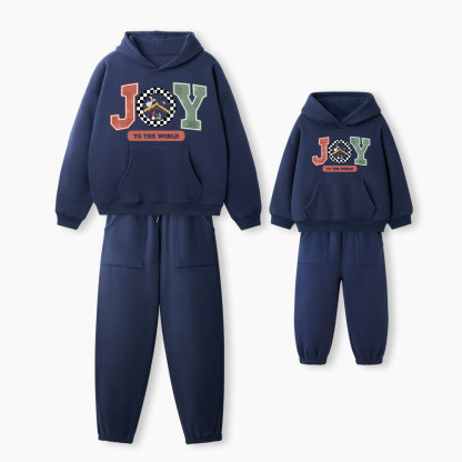 Joy To The World Christian Premium Matching Fleece Hoodie Set