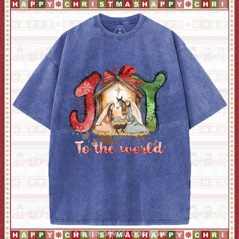 Joy To The World Christian Washed T-Shirt