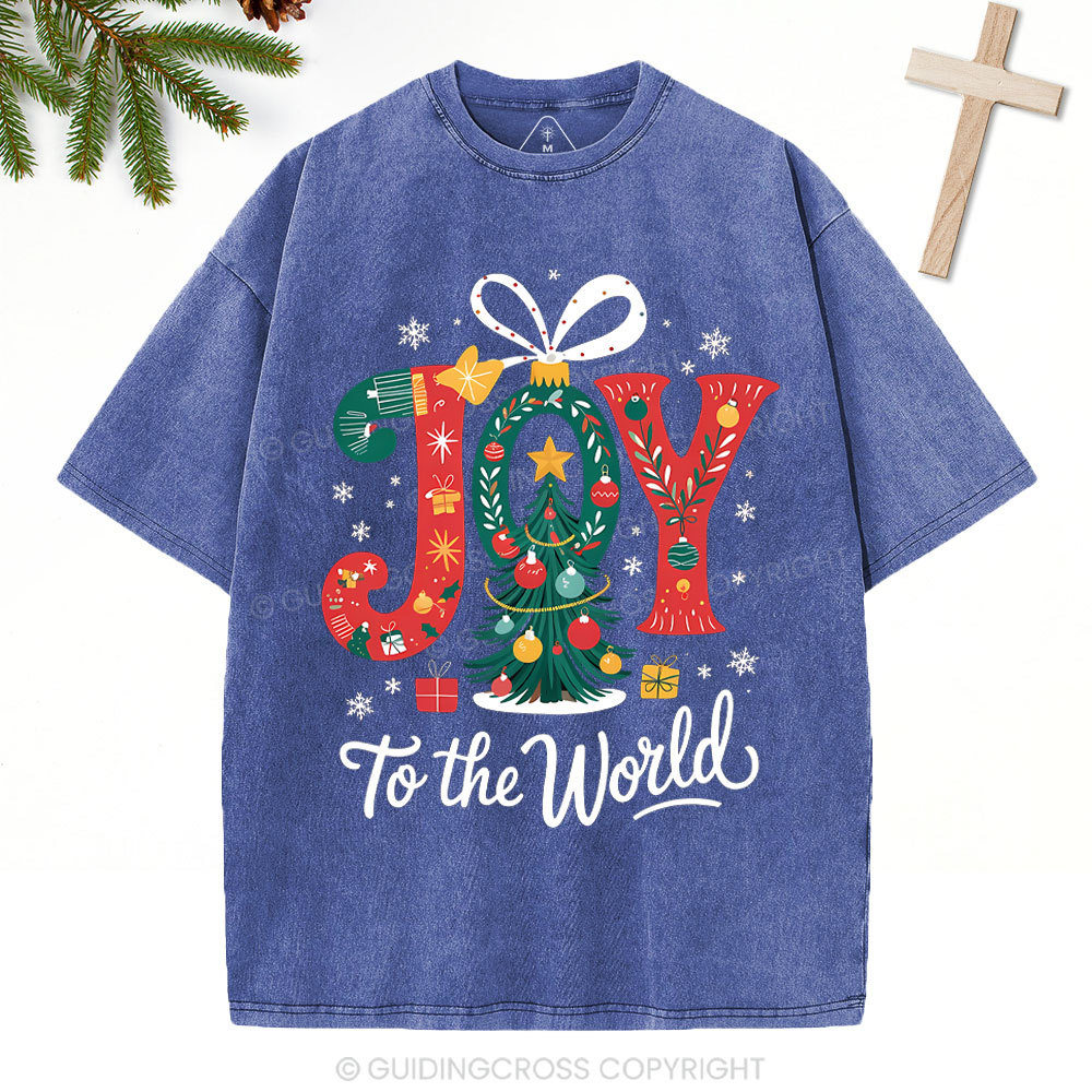 Joy To The World Christian Washed T-Shirt