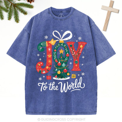 Joy To The World Christian Washed T-Shirt