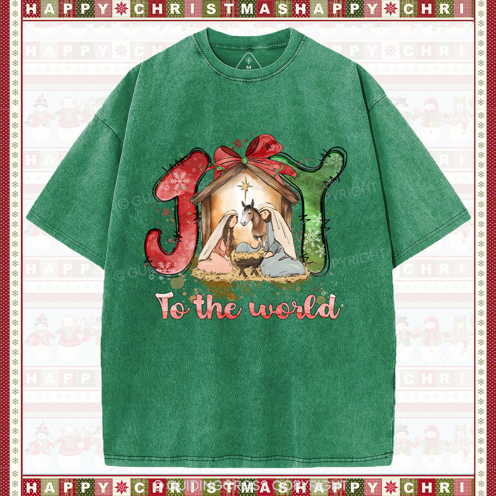 Joy To The World Christian Washed T-Shirt