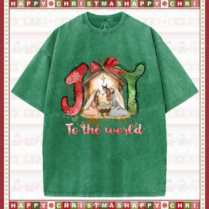 Joy To The World Christian Washed T-Shirt