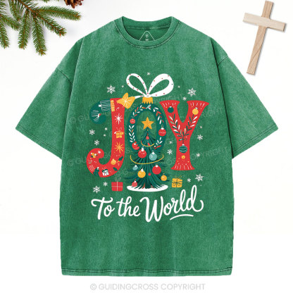 Joy To The World Christian Washed T-Shirt