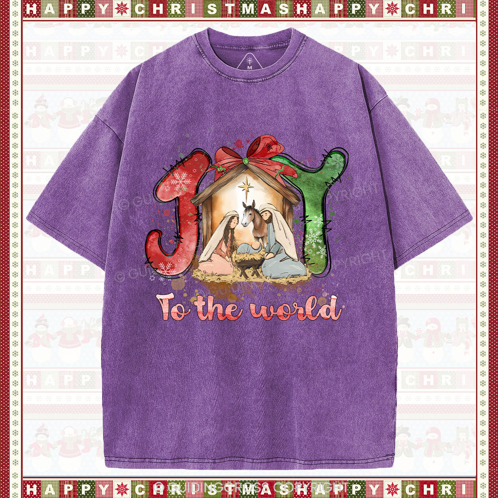 Joy To The World Christian Washed T-Shirt