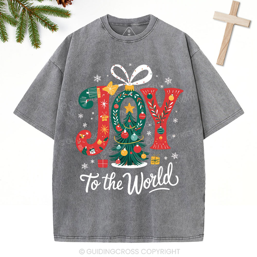 Joy To The World Christian Washed T-Shirt