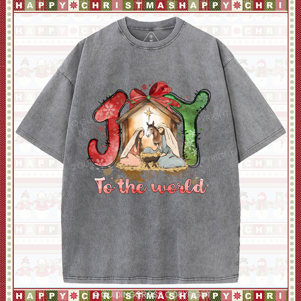Joy To The World Christian Washed T-Shirt