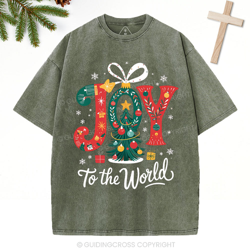 Joy To The World Christian Washed T-Shirt