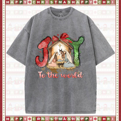 Joy To The World Christian Washed T-Shirt