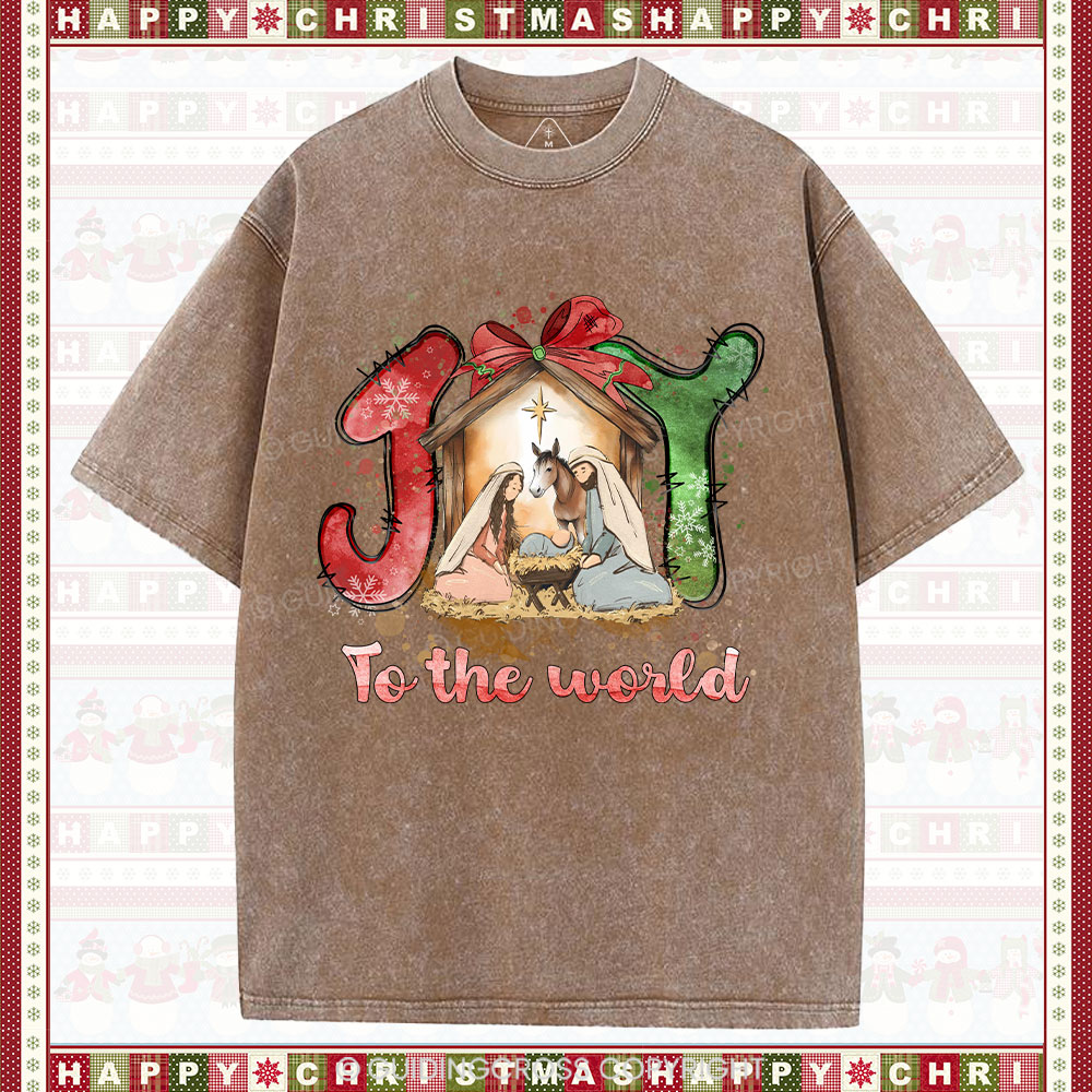 Joy To The World Christian Washed T-Shirt