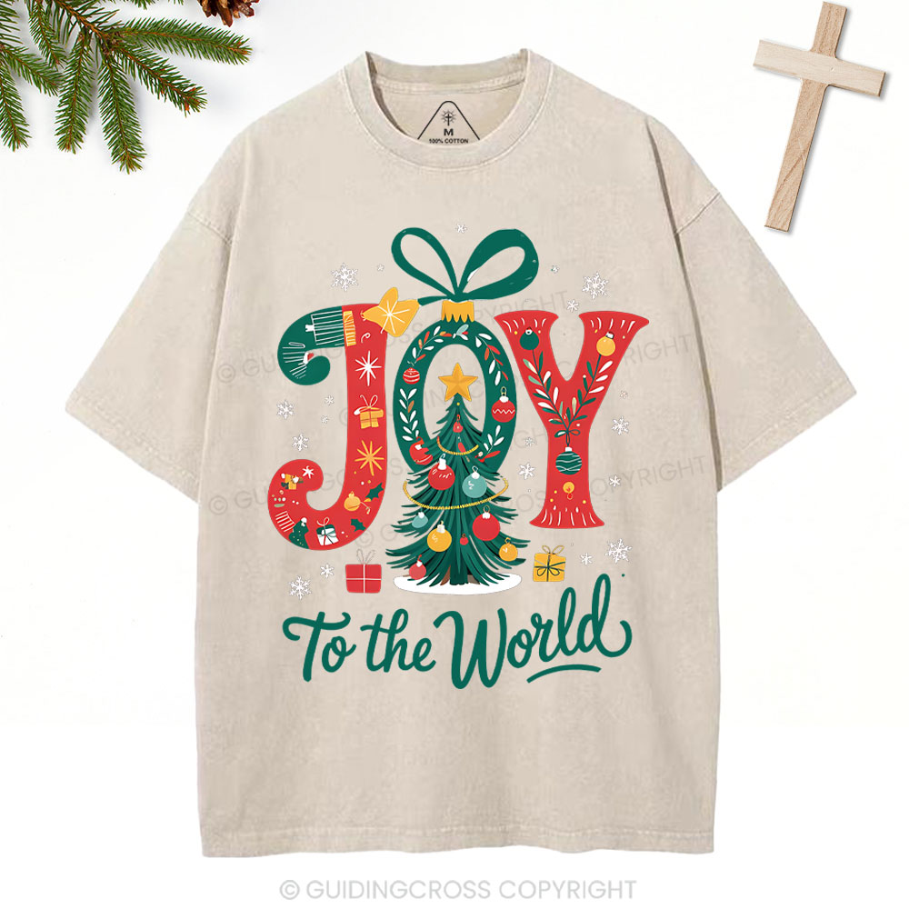 Joy To The World Christian Washed T-Shirt