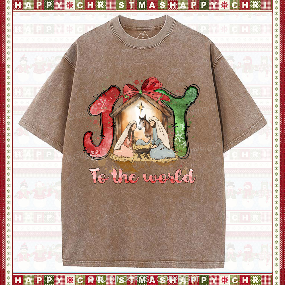 Joy To The World Christian Washed T-Shirt