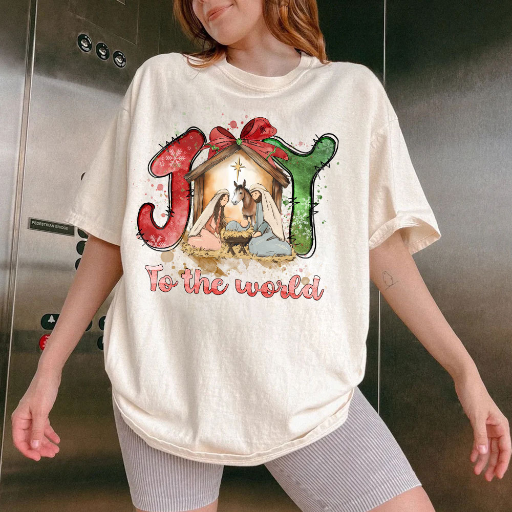 Joy To The World Christian Washed T-Shirt