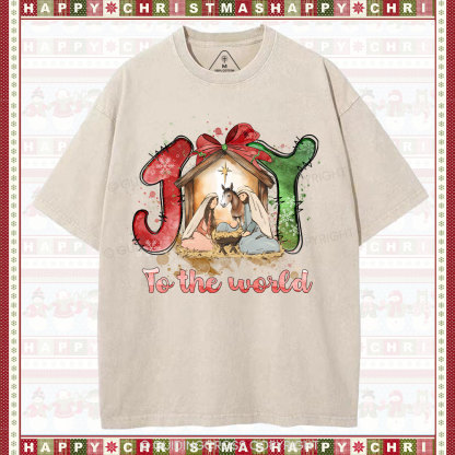 Joy To The World Christian Washed T-Shirt