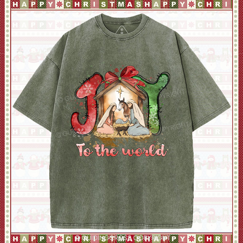 Joy To The World Christian Washed T-Shirt