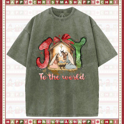Joy To The World Christian Washed T-Shirt