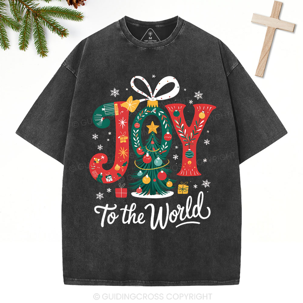 Joy To The World Christian Washed T-Shirt
