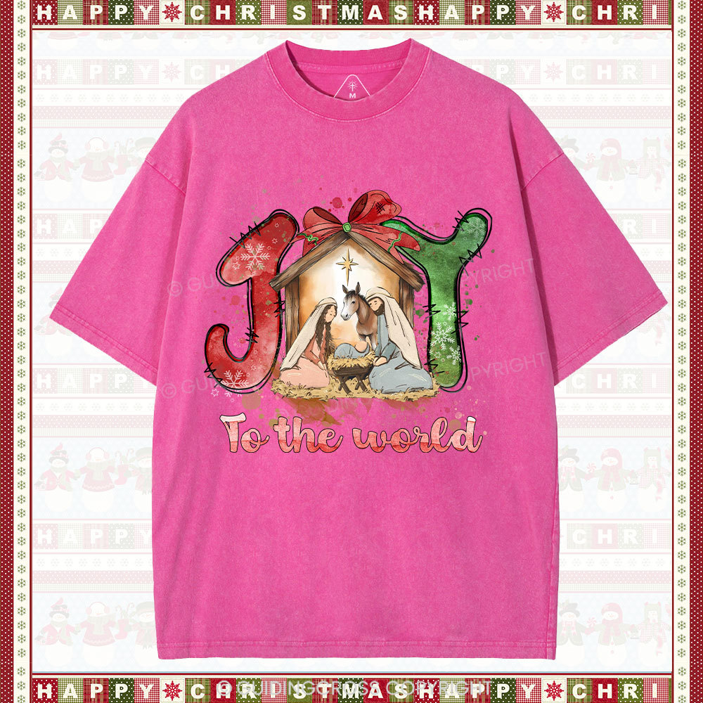 Joy To The World Christian Washed T-Shirt