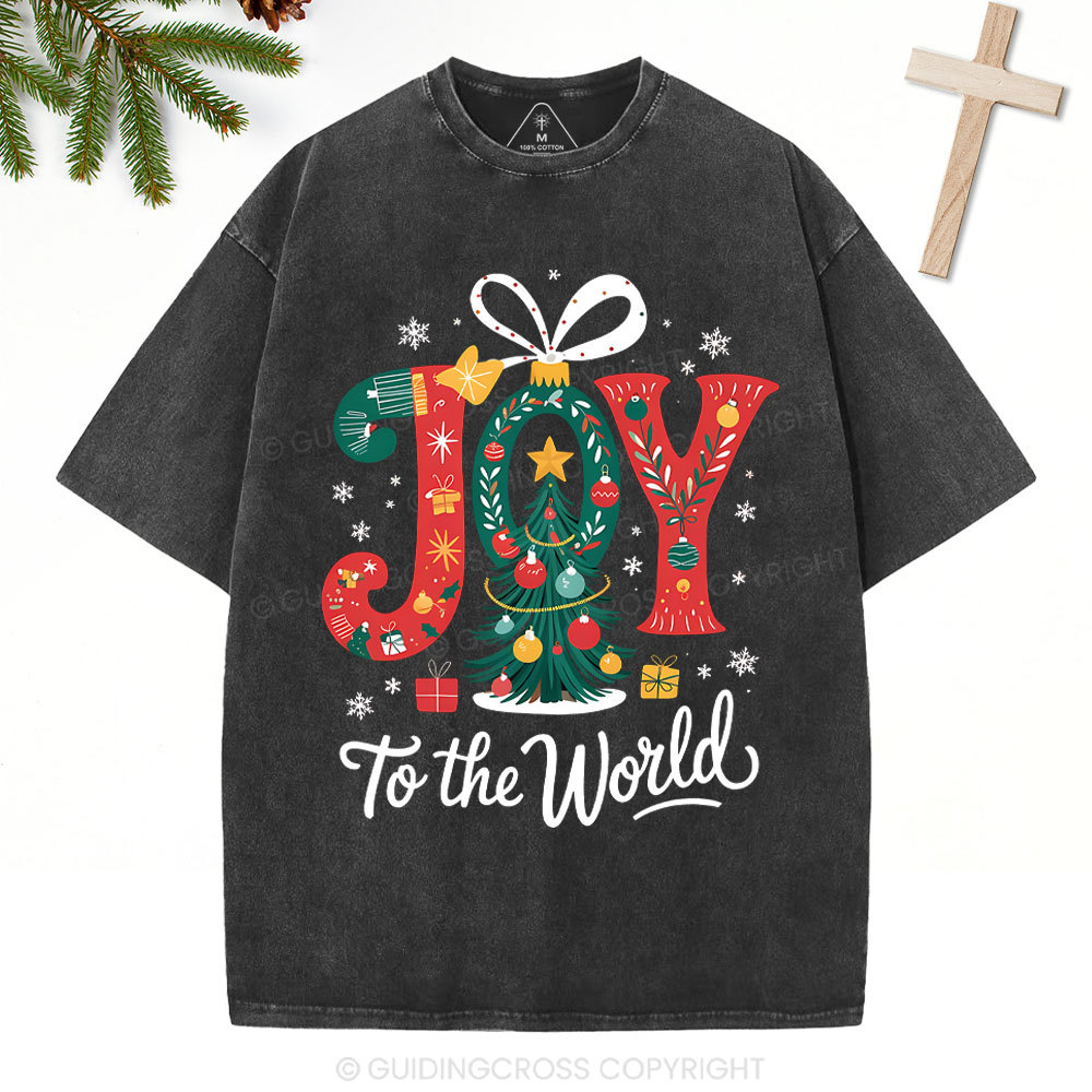 Joy To The World Christian Washed T-Shirt