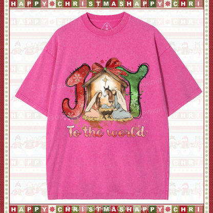 Joy To The World Christian Washed T-Shirt