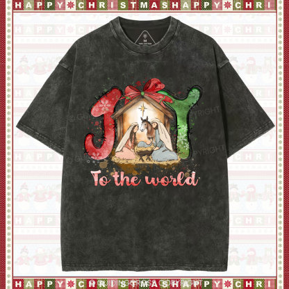 Joy To The World Christian Washed T-Shirt