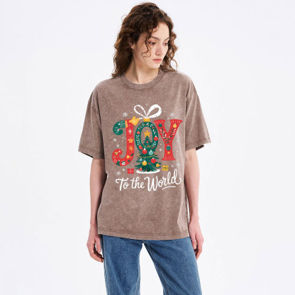 Joy To The World Christian Washed T-Shirt