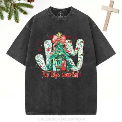 Joy To The World Christian Washed T-Shirt