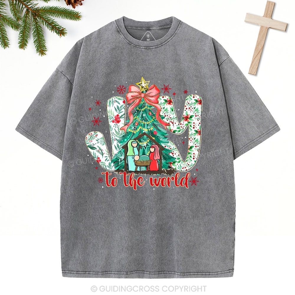 Joy To The World Christian Washed T-Shirt