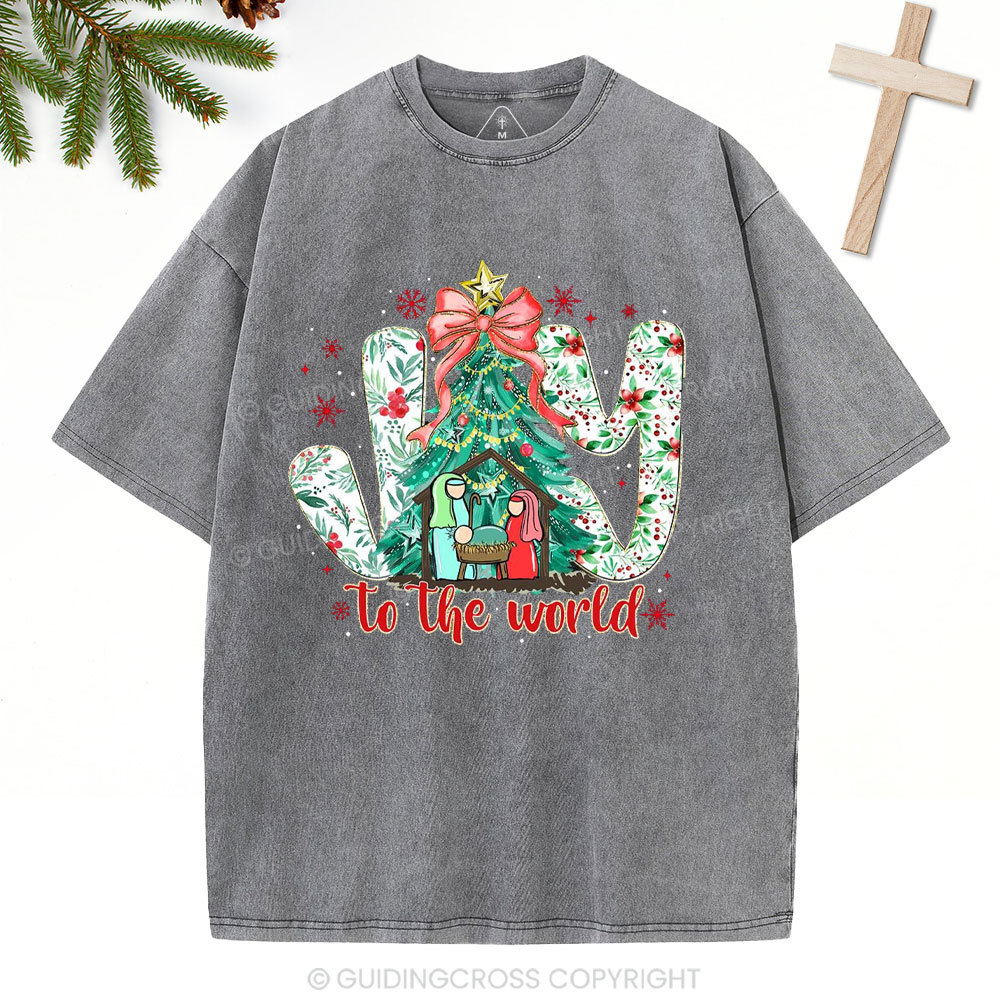 Joy To The World Christian Washed T-Shirt