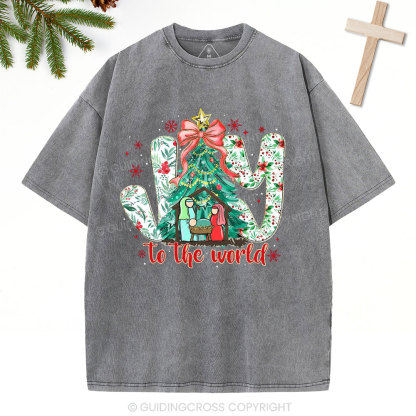 Joy To The World Christian Washed T-Shirt