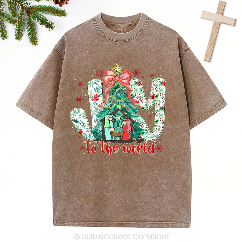 Joy To The World Christian Washed T-Shirt