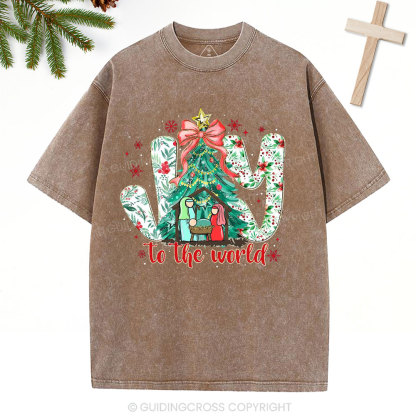 Joy To The World Christian Washed T-Shirt