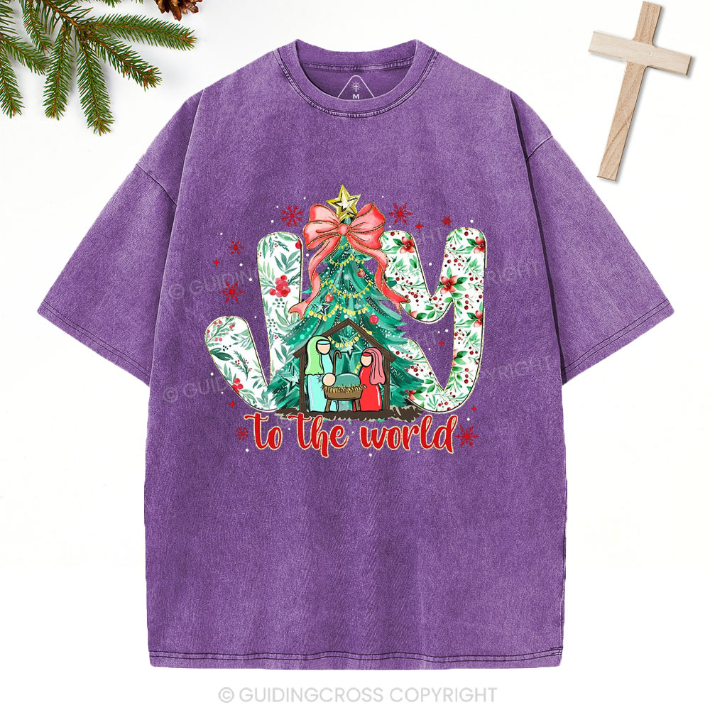 Joy To The World Christian Washed T-Shirt