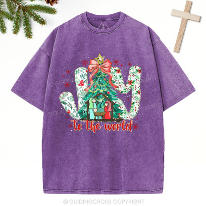 Joy To The World Christian Washed T-Shirt