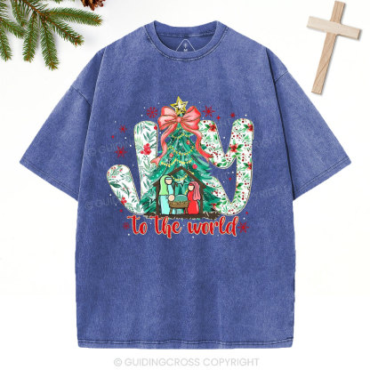Joy To The World Christian Washed T-Shirt