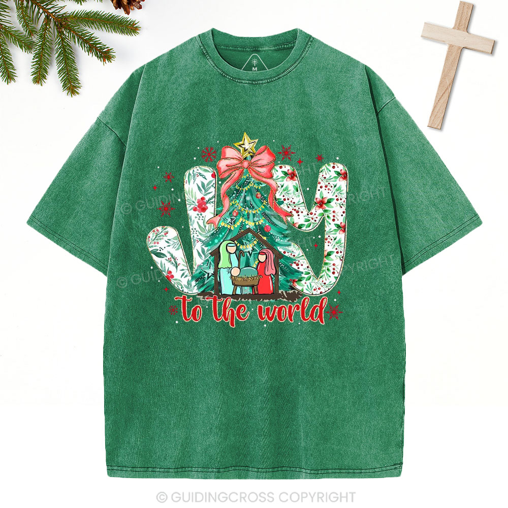 Joy To The World Christian Washed T-Shirt