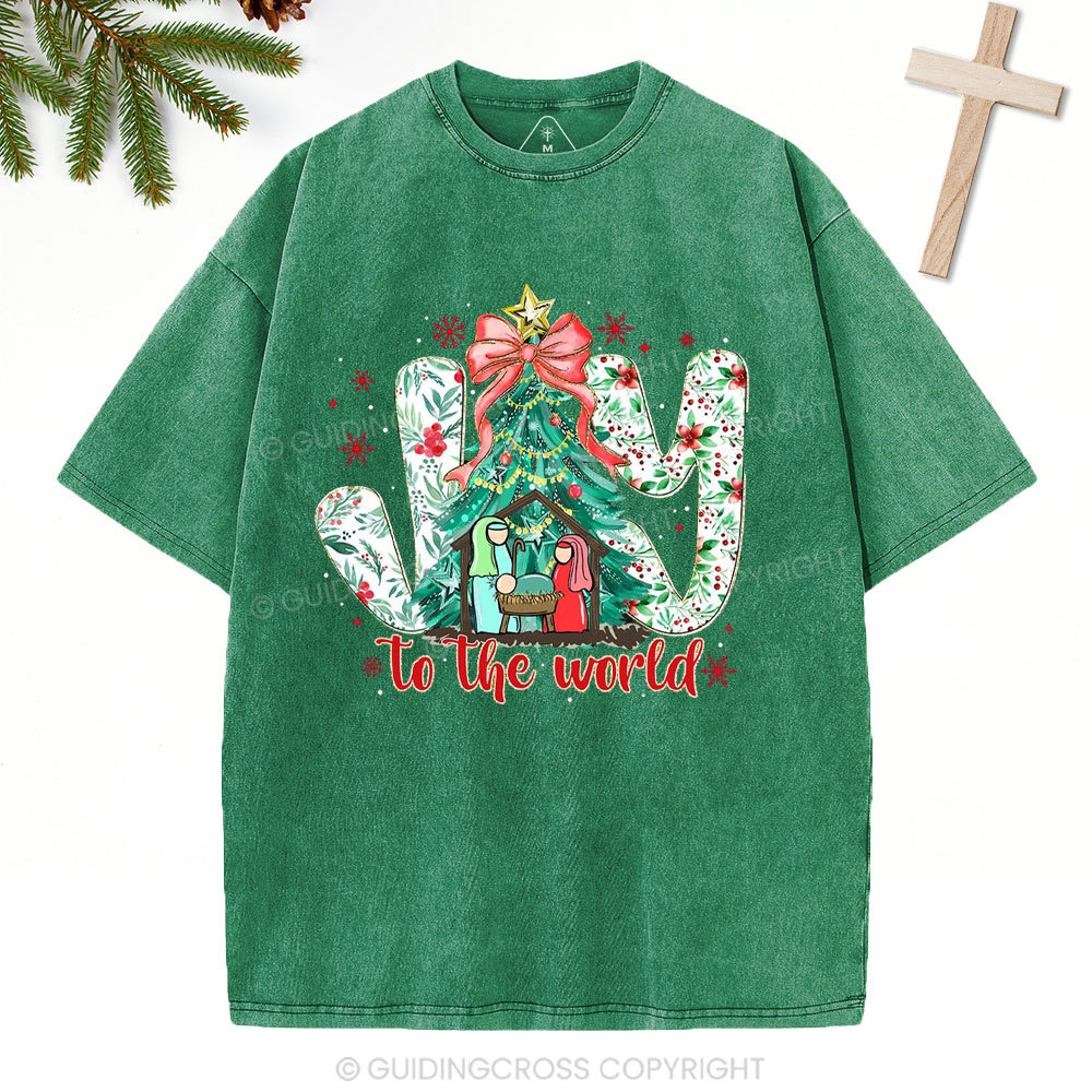 Joy To The World Christian Washed T-Shirt