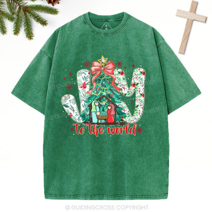 Joy To The World Christian Washed T-Shirt