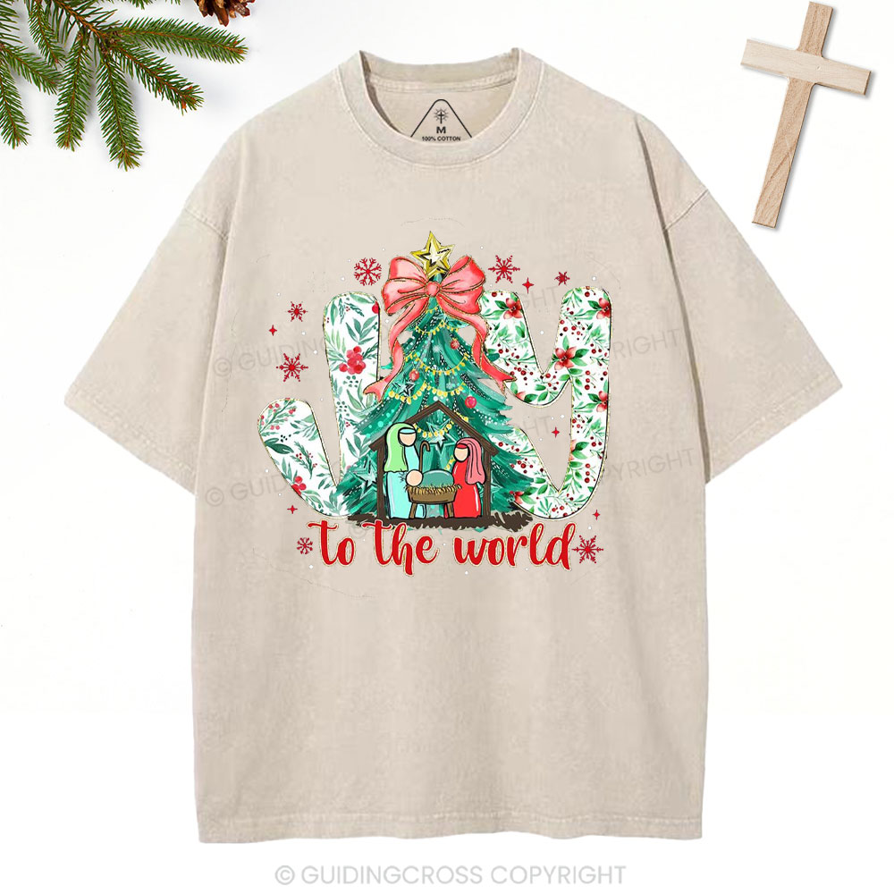 Joy To The World Christian Washed T-Shirt