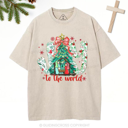 Joy To The World Christian Washed T-Shirt