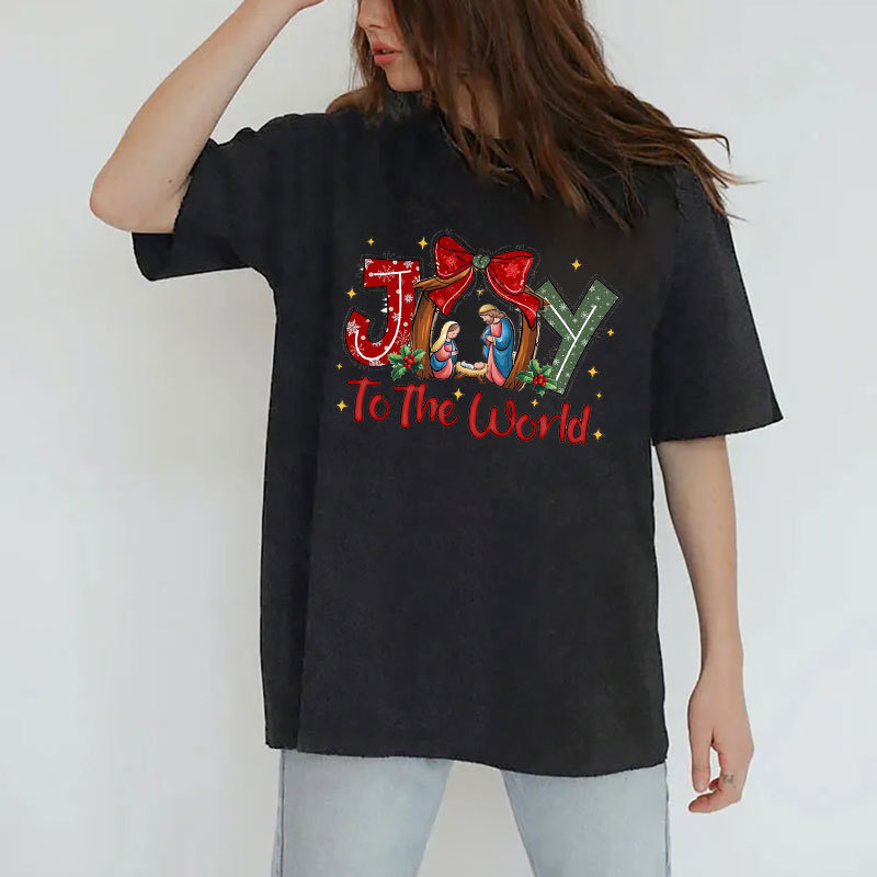 Joy To The World Christian Washed T-shirt