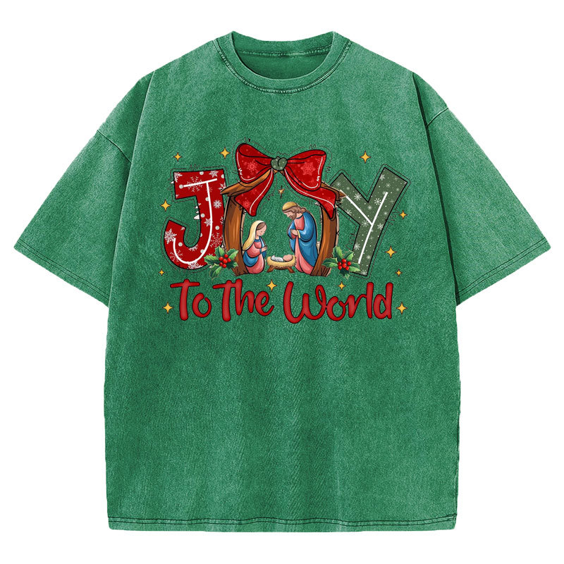 Joy To The World Christian Washed T-shirt