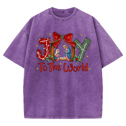 Joy To The World Christian Washed T-shirt