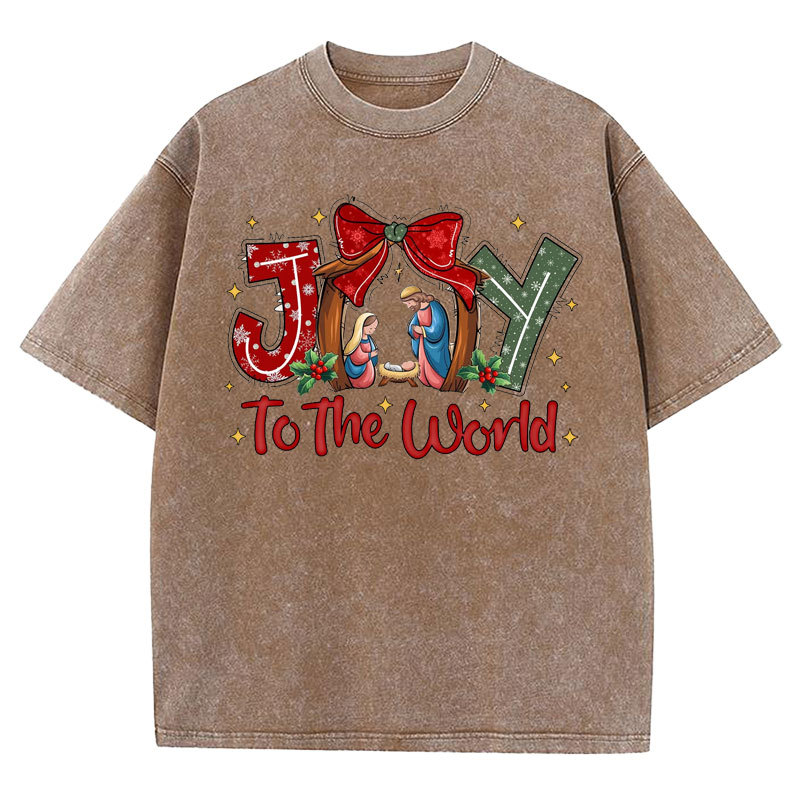 Joy To The World Christian Washed T-shirt