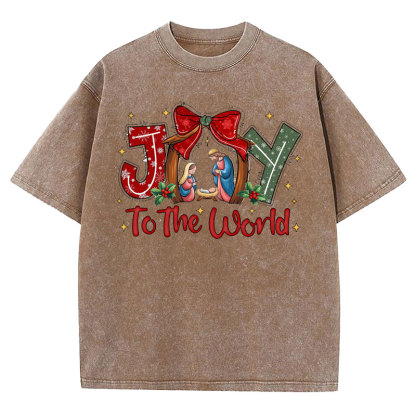 Joy To The World Christian Washed T-shirt