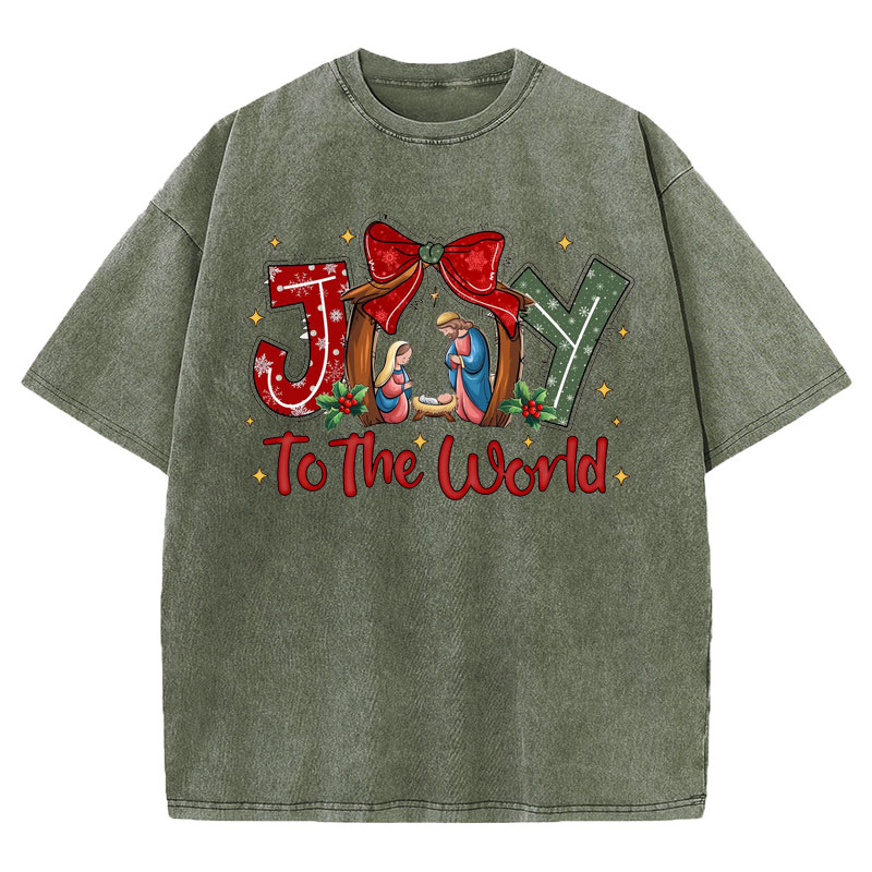 Joy To The World Christian Washed T-shirt