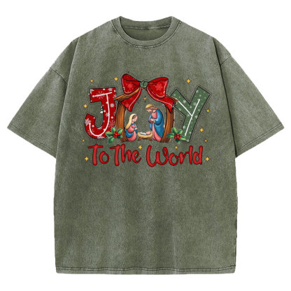 Joy To The World Christian Washed T-shirt