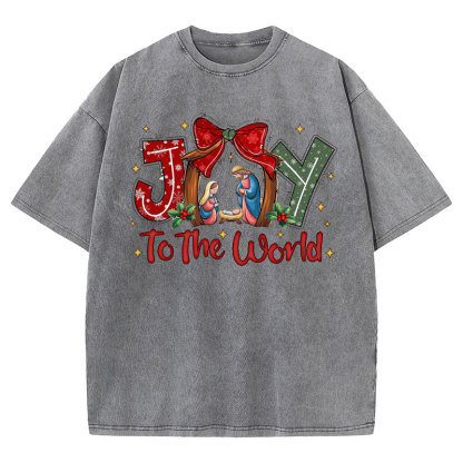 Joy To The World Christian Washed T-shirt