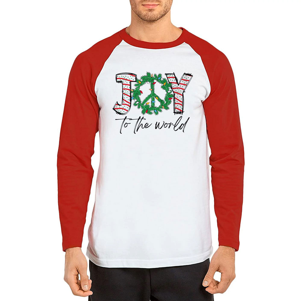 Joy To The World Christmas Christian Raglan Long Sleeve T-Shirt